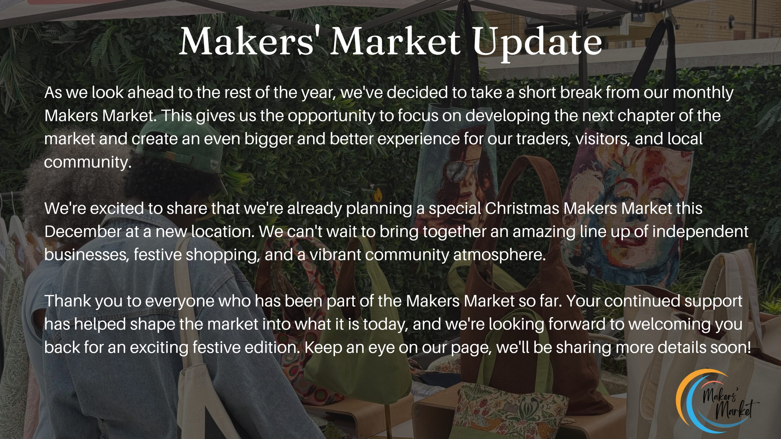 Makers Market December Announcement